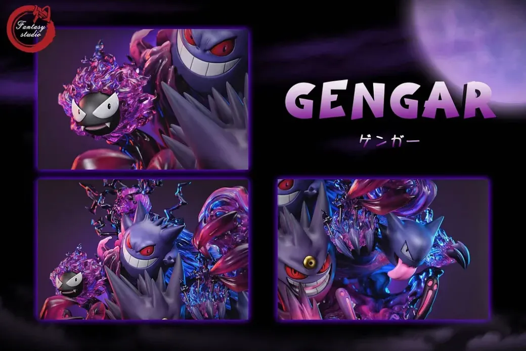 GX Evolution Series Gengar Family with LED - Pokemon Resin Statue - Fantasy Studios