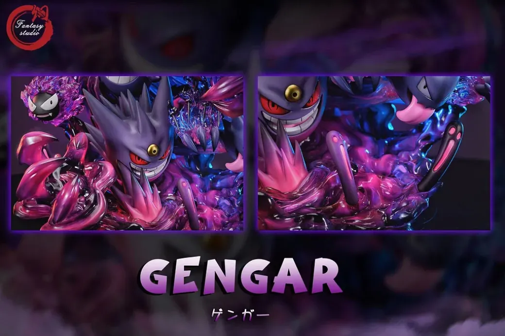 GX Evolution Series Gengar Family with LED - Pokemon Resin Statue - Fantasy Studios