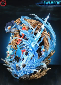 GX Evolution Series Swampert Family with LED - Pokemon Resin Statue - Fantasy Studios