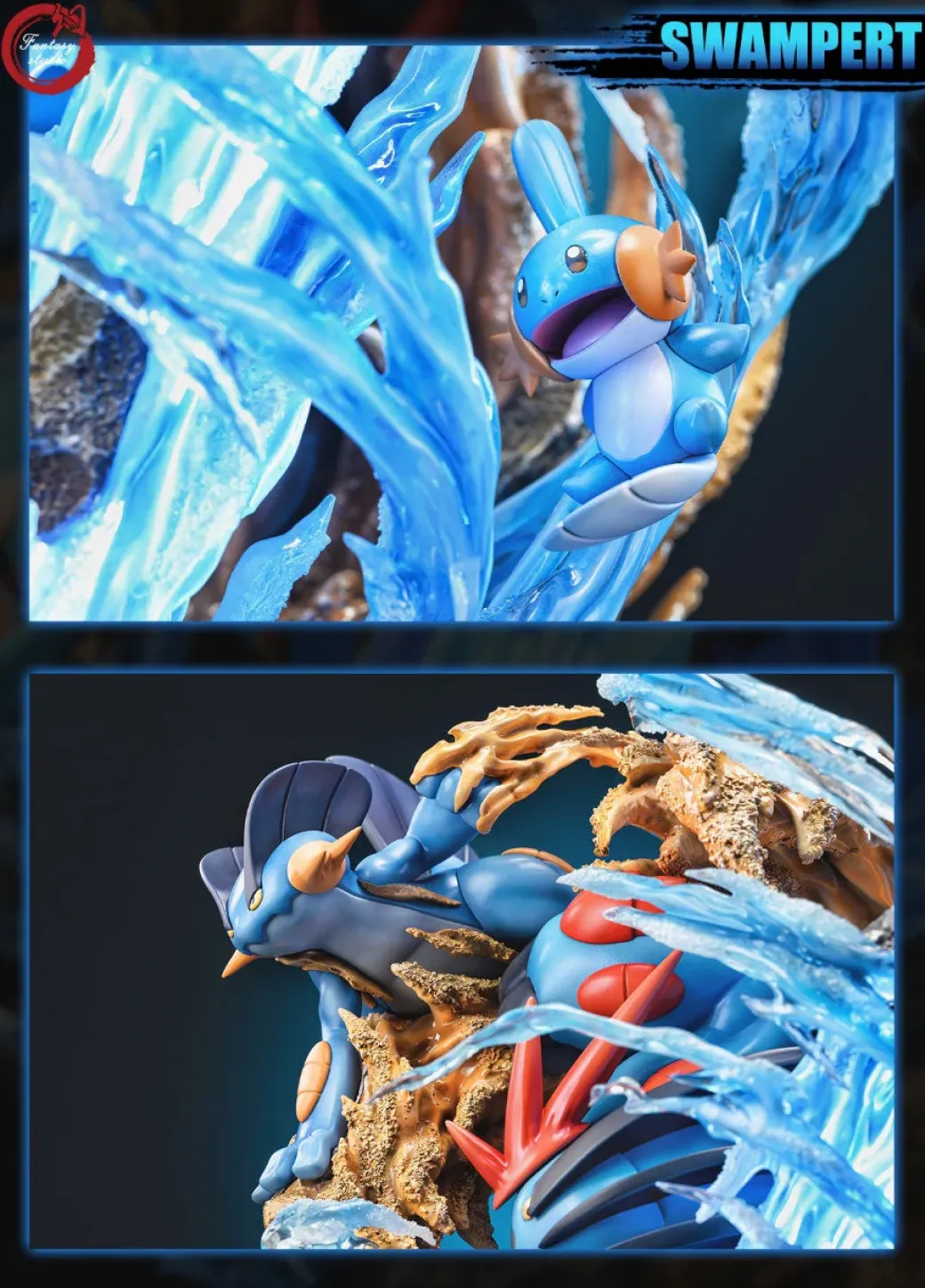 GX Evolution Series Swampert Family with LED - Pokemon Resin Statue - Fantasy Studios