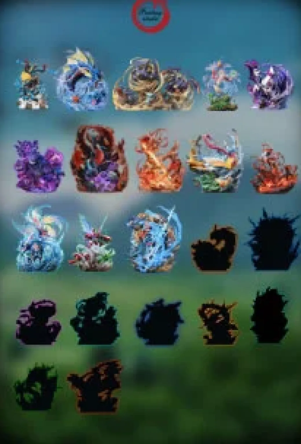 GX Evolution Series Swampert Family with LED - Pokemon Resin Statue - Fantasy Studios