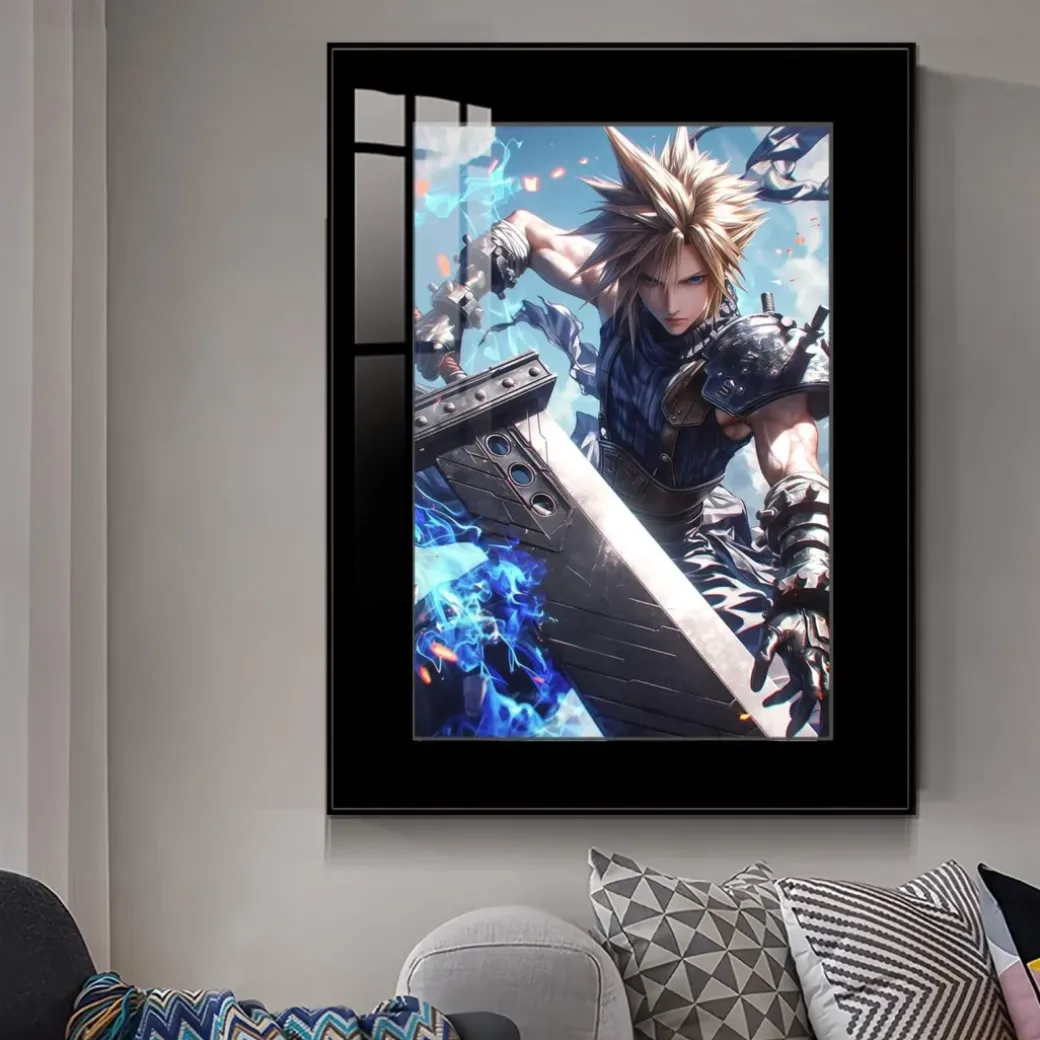 Holding Buster Sword Cloud Strife Decorative Painting - (FF7) Final Fantasy VII Decorative Painting - JuZi Studio