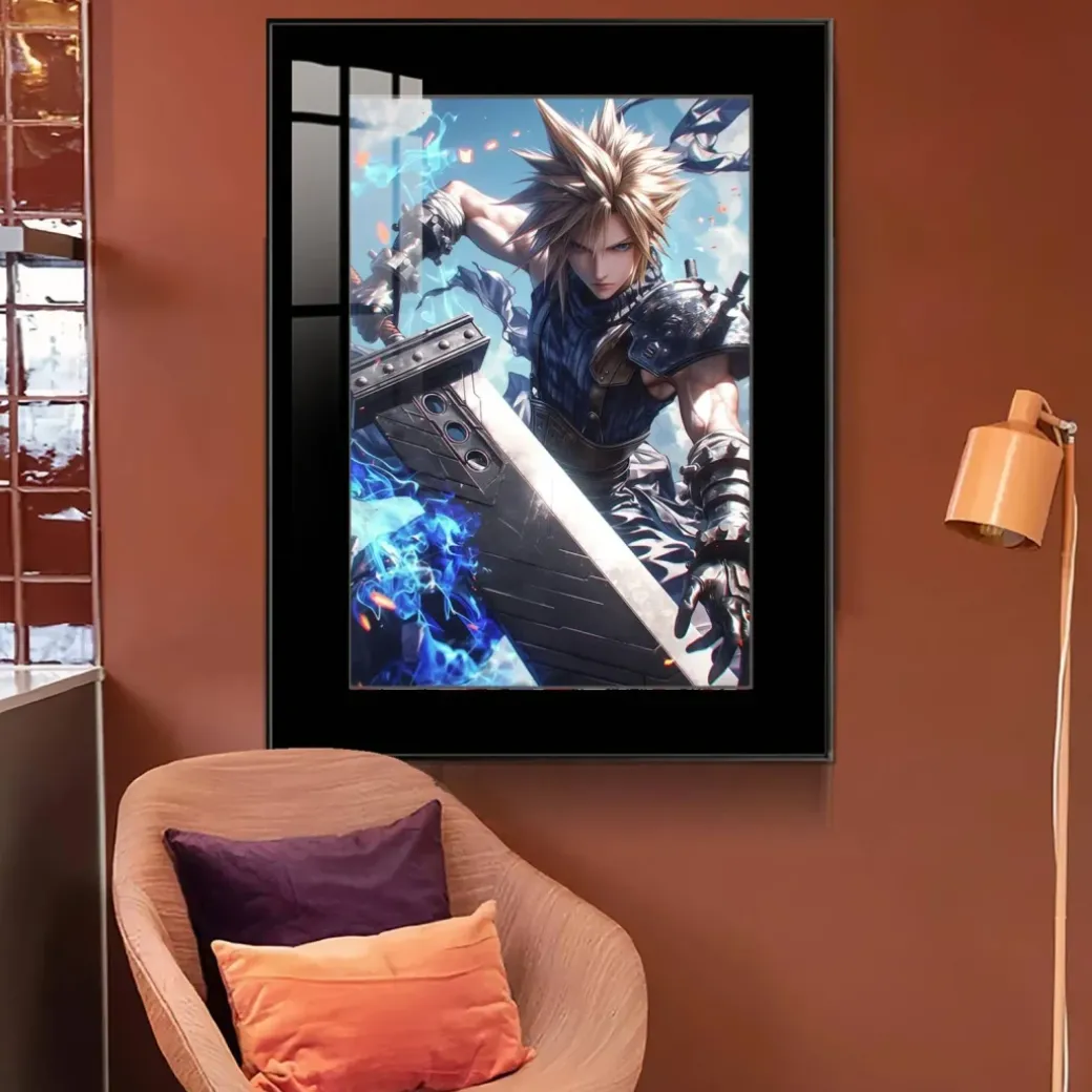 Holding Buster Sword Cloud Strife Decorative Painting - (FF7) Final Fantasy VII Decorative Painting - JuZi Studio