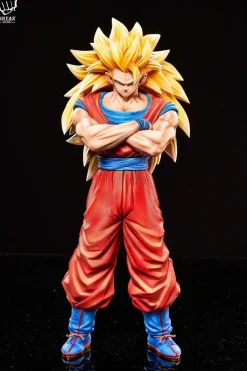 Holding Chest Super Saiyan 3 Son Goku - Dragon Ball Resin Statue - Break Studio