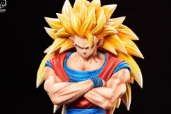 Holding Chest Super Saiyan 3 Son Goku - Dragon Ball Resin Statue - Break Studio