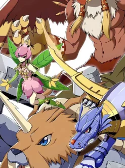 Holy Angemon & Angewomon & WarGreymon & Metal Garurumon Decorative Painting - Digimon - Xingkong Studio