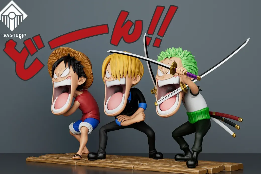 Hungry Monkey D. Luffy & Roronoa Zoro & Sanji - ONE PIECE Resin Statue - VAGA Studios