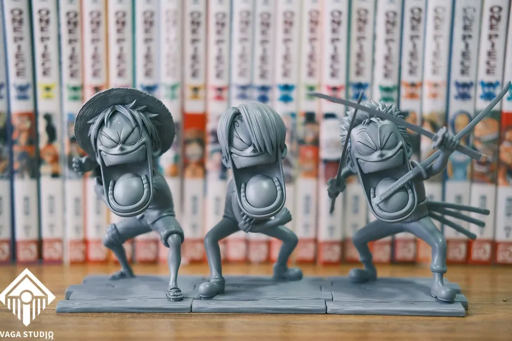 Hungry Monkey D. Luffy & Roronoa Zoro & Sanji - ONE PIECE Resin Statue - VAGA Studios