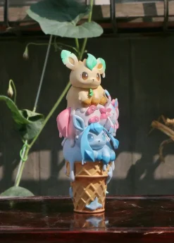 Ice Cream Sylveon & Glaceon & Leafeon - Pokemon Resin Statue - DM Studios