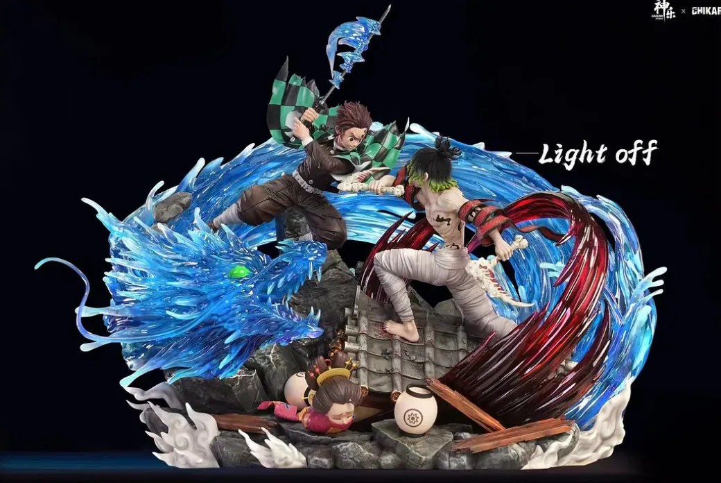 Kamado Tanjiro vs Gyutaro with LED - Demon Slayer: Kimetsu no Yaiba Resin Statue - CHIKARA Studios