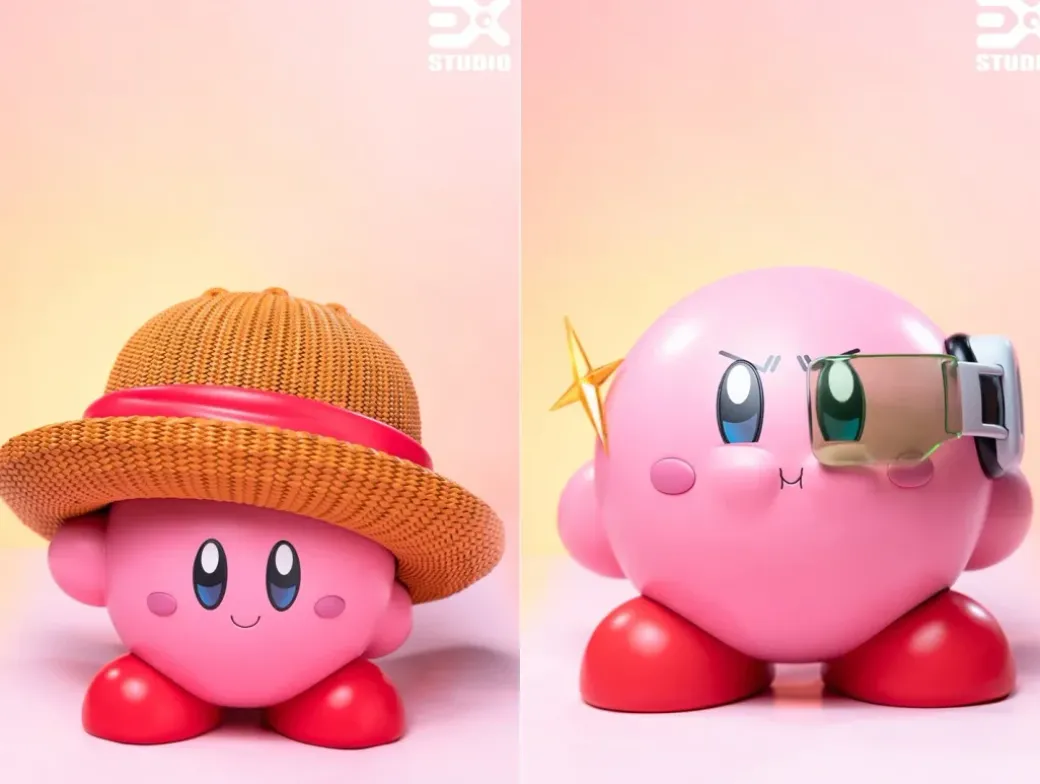 Kirby Cosplay Monkey D. Luffy & Vegeta - Kirby ONE PIECE Dragon Ball Resin Statue - EX Studio