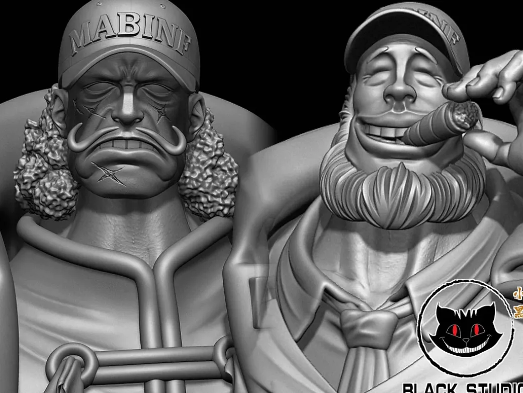 Kurouma Tensei & Yamakaji & Doberman - ONE PIECE Resin Statue - Black Studios