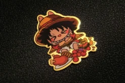 Labubu x Straw Hat Crew Pure Gold Sticker - ONE PIECE - ShenShi Studio