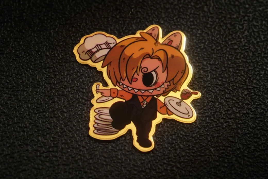 Labubu x Straw Hat Crew Pure Gold Sticker - ONE PIECE - ShenShi Studio