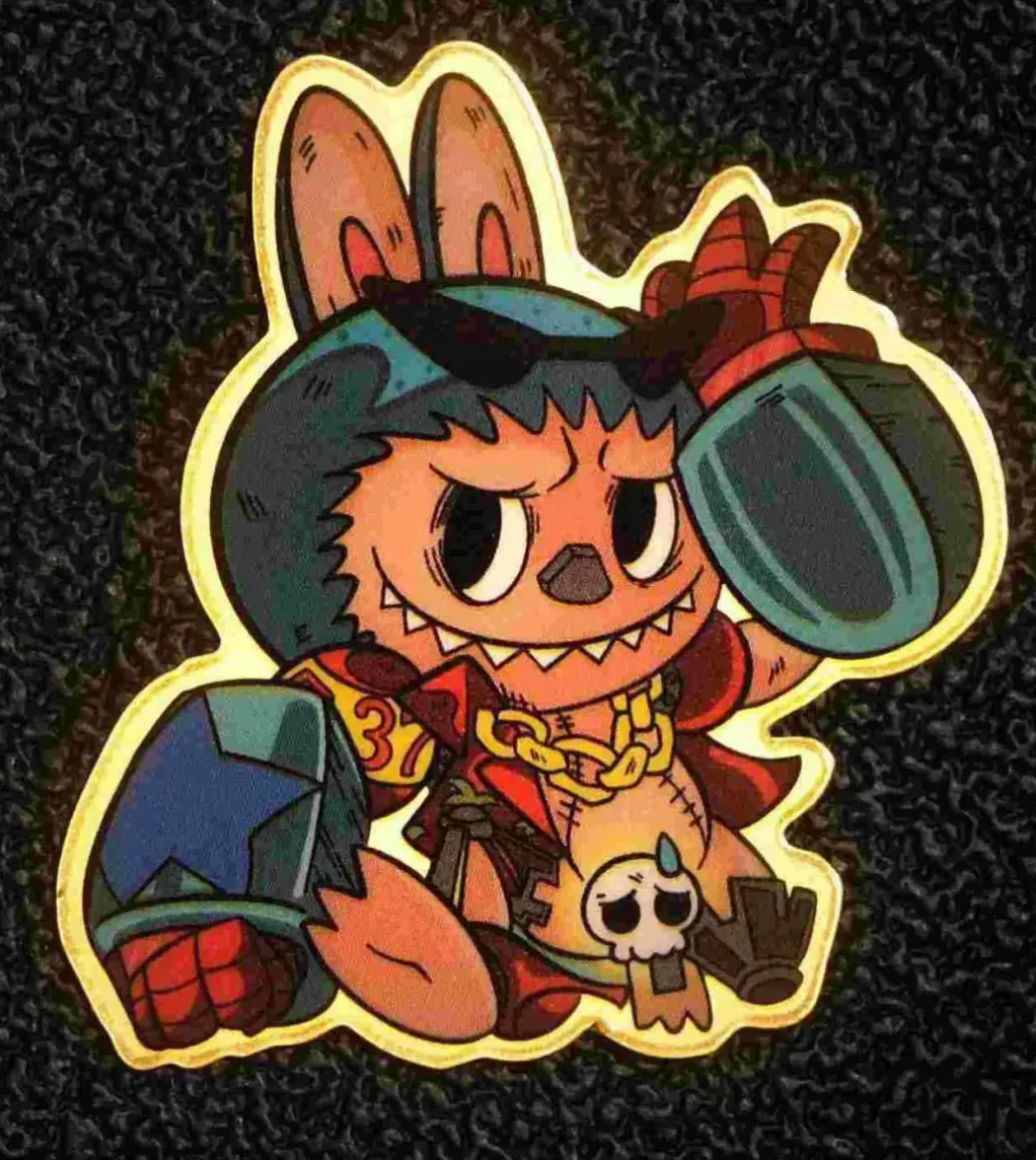 Labubu x Straw Hat Crew Pure Gold Sticker - ONE PIECE - ShenShi Studio