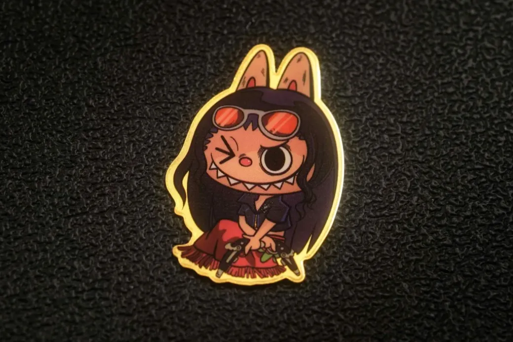 Labubu x Straw Hat Crew Pure Gold Sticker - ONE PIECE - ShenShi Studio