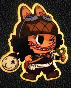 Labubu x Straw Hat Crew Pure Gold Sticker - ONE PIECE - ShenShi Studio