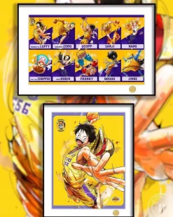 Lakers Uniform Ver. Straw Hat Crew Decorative Painting - ONE PIECE - H-TWO Studio