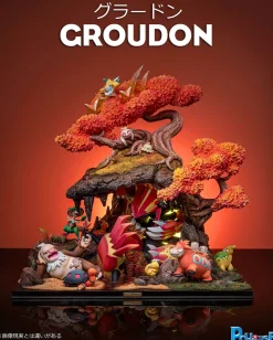Land Series Groudon Family - Pokemon Resin Statue - PCHouse Studios