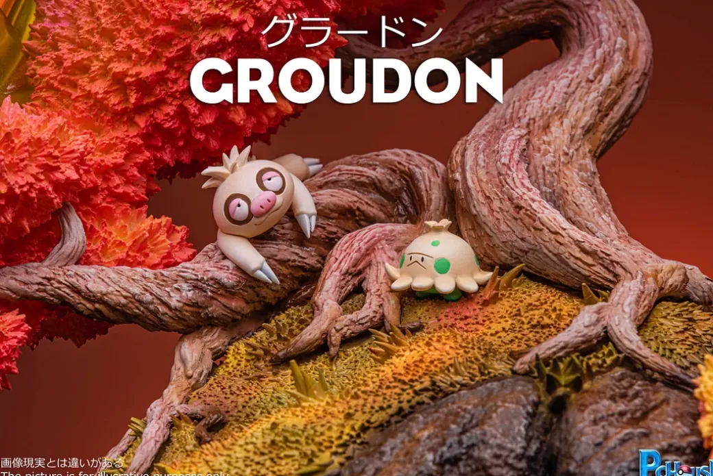 Land Series Groudon Family - Pokemon Resin Statue - PCHouse Studios