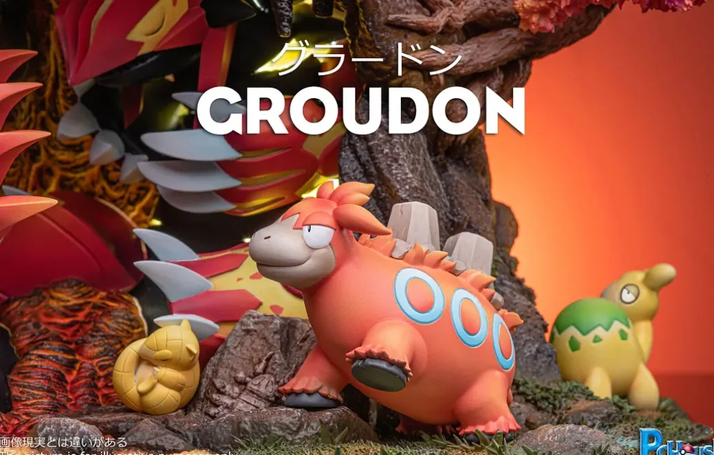 Land Series Groudon Family - Pokemon Resin Statue - PCHouse Studios