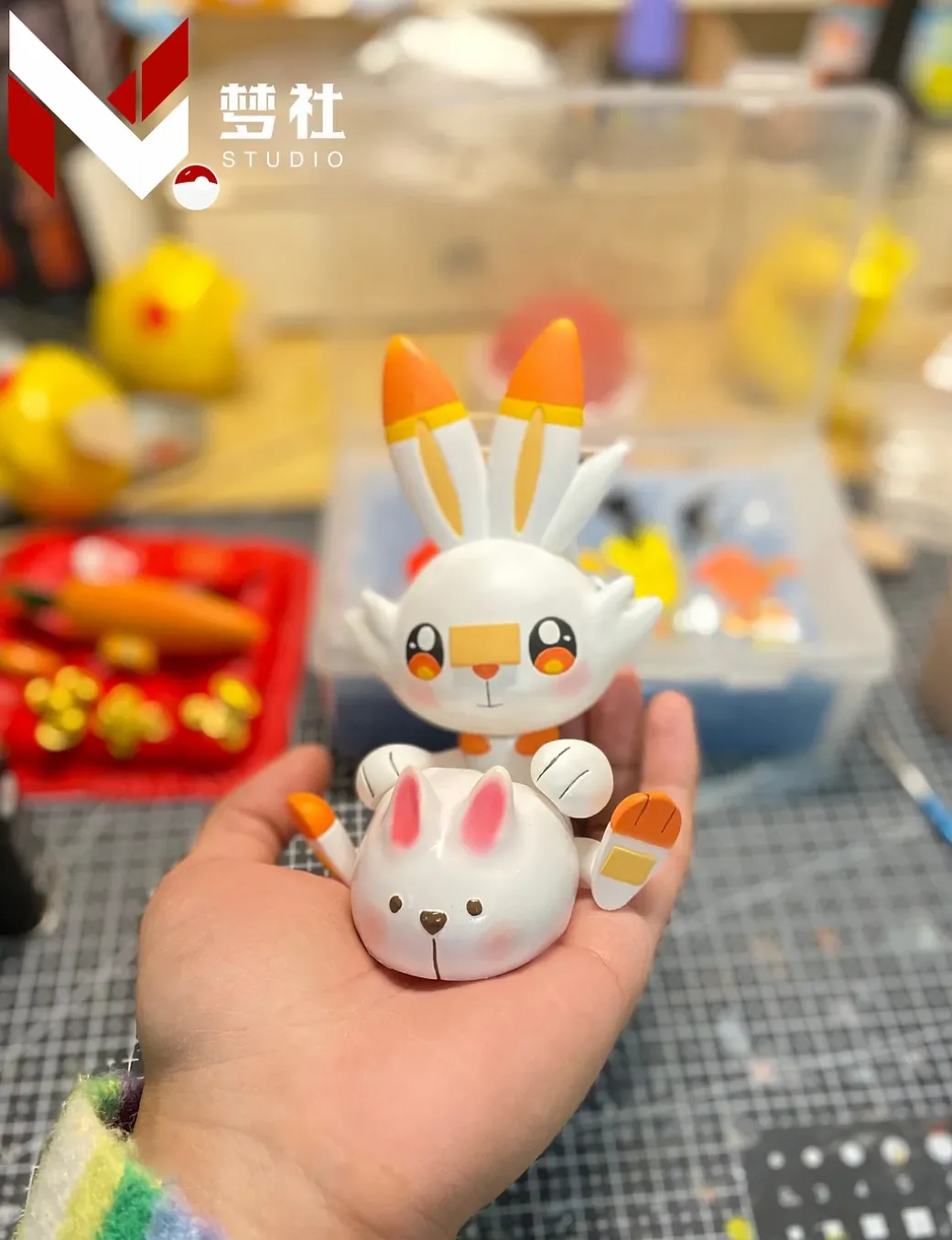 Lantern Festival Scorbunny - Pokemon Resin Statue - MengShe Studio