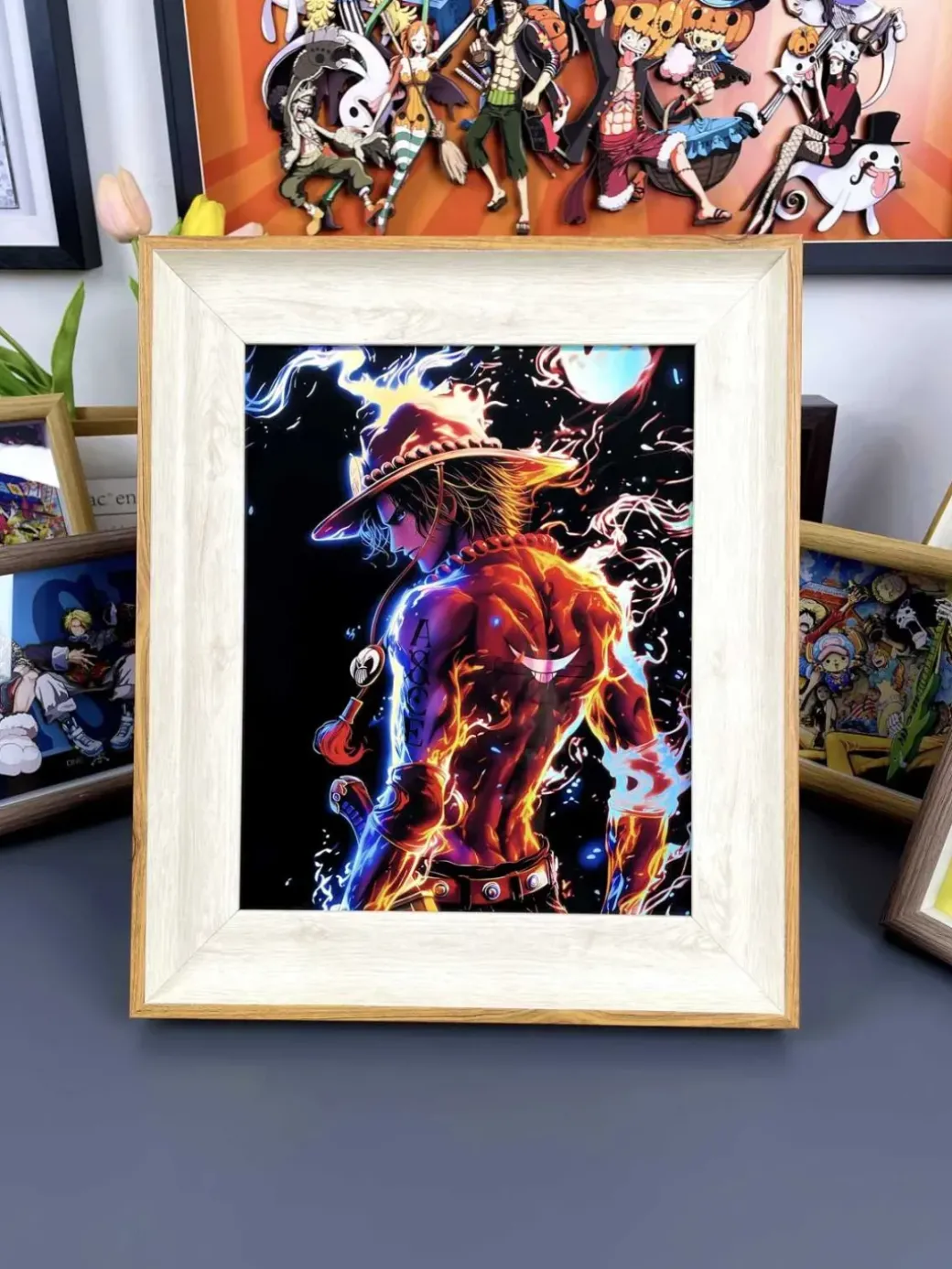Laser Reflective Paint of Portgas D. Ace Decorative Painting - ONE PIECE - momo Studio