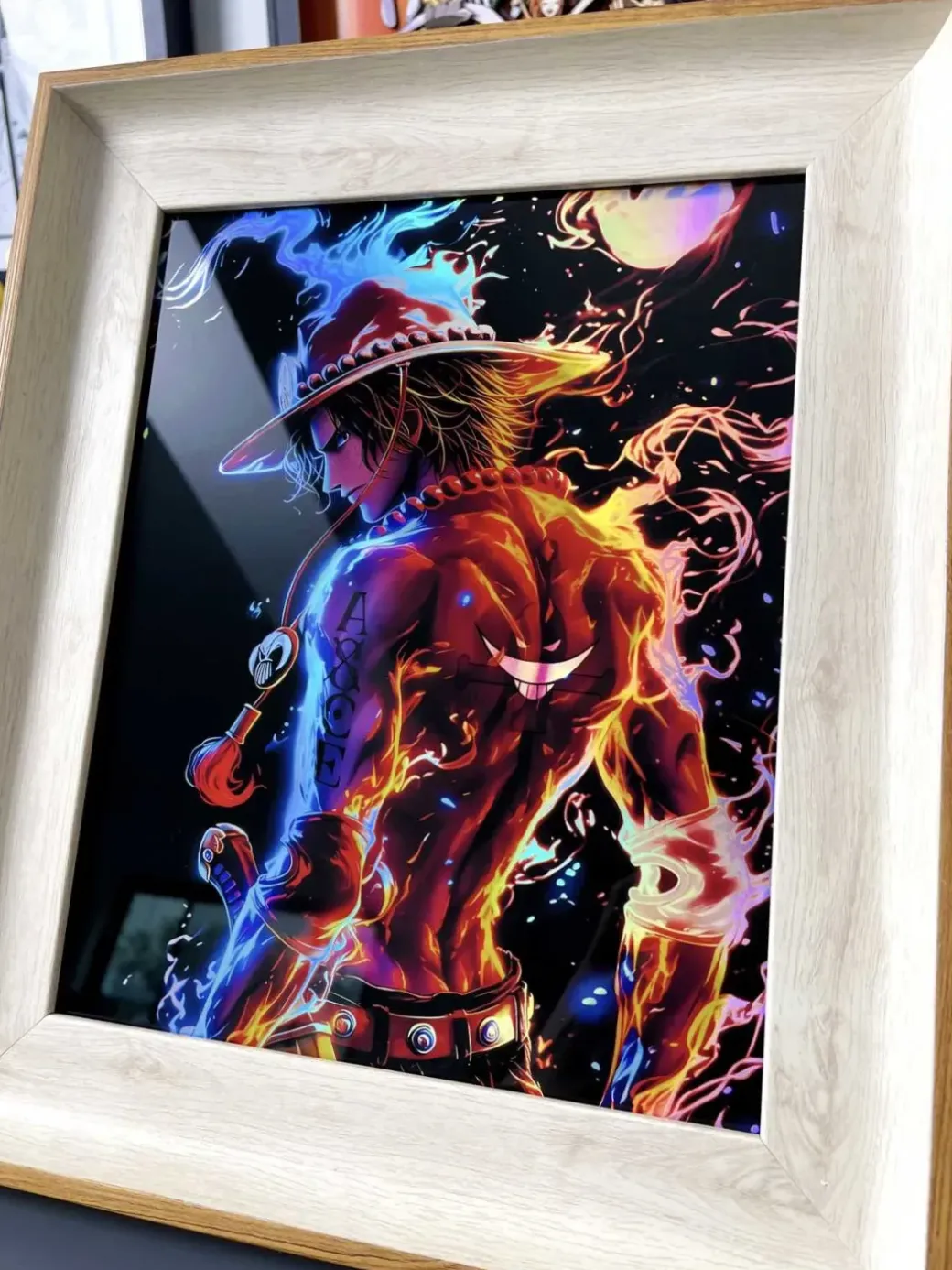 Laser Reflective Paint of Portgas D. Ace Decorative Painting - ONE PIECE - momo Studio