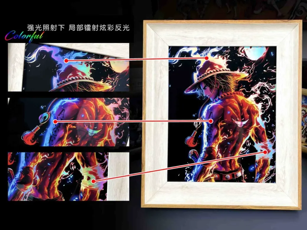 Laser Reflective Paint of Portgas D. Ace Decorative Painting - ONE PIECE - momo Studio