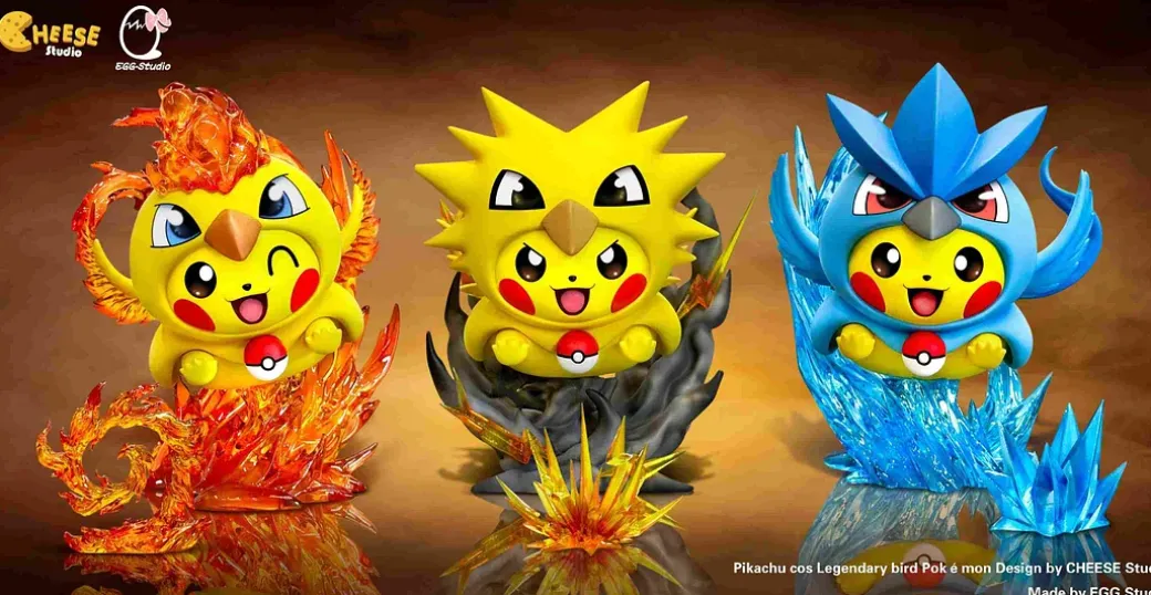 Legendary Birds Cosplay Pikachu - Pokemon Resin Statue - CHEESE Studio