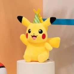 Licensed Green Party Hat Pikachu Super Soft Short Plush Doll Charms - Free Shipping - Pokemon [In Stock]