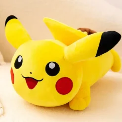 Licensed Lying Down Laugh Pikachu Super Soft Short Plush Doll - Free Shipping - Pokemon [In Stock]