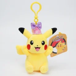 Licensed Pink Party Hat Pikachu Super Soft Short Plush Doll Charms - Free Shipping - Pokemon [In Stock]