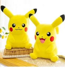 Licensed Sitting & Lying Down Pikachu Super Soft Short Plush Doll - Free Shipping - Pokemon [In Stock]