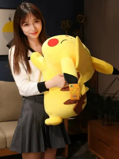 Licensed Sleeping Pikachu Super Soft Short Plush Doll - Free Shipping - Pokemon [In Stock]