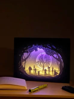 Light and shadow paper carving lamp - Free Shipping - ONE PIECE
