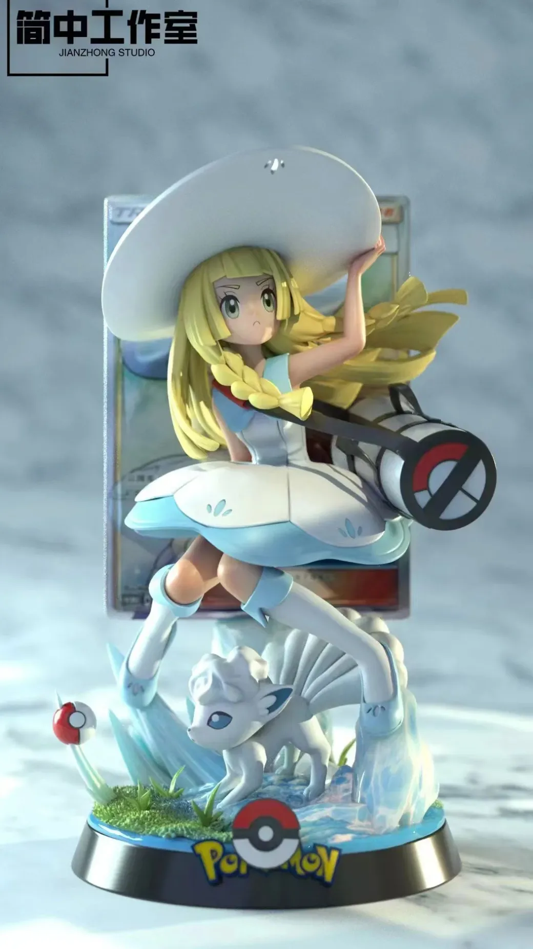 Lillie & Alolan Vulpix - Pokemon Resin Statue - JianZhong Studio