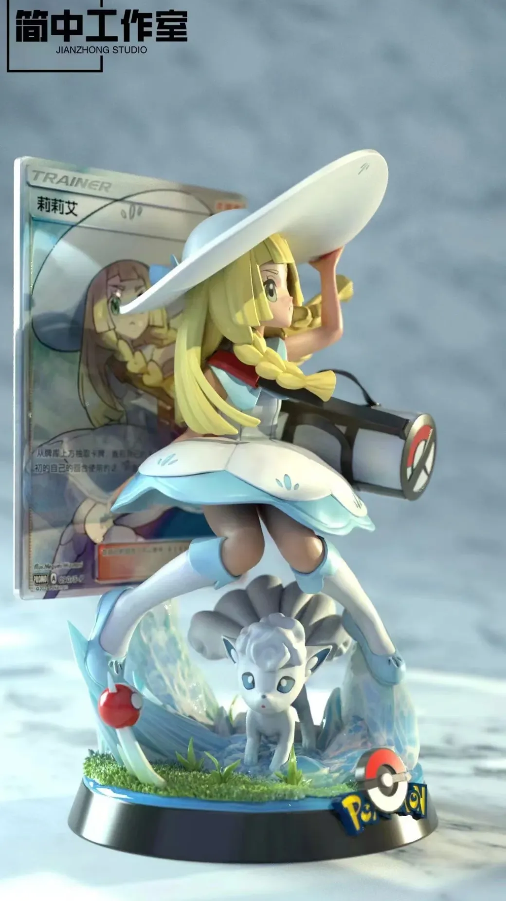 Lillie & Alolan Vulpix - Pokemon Resin Statue - JianZhong Studio