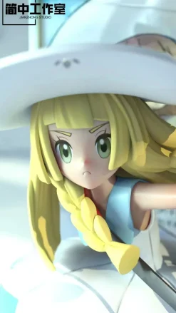 Lillie & Alolan Vulpix - Pokemon Resin Statue - JianZhong Studio
