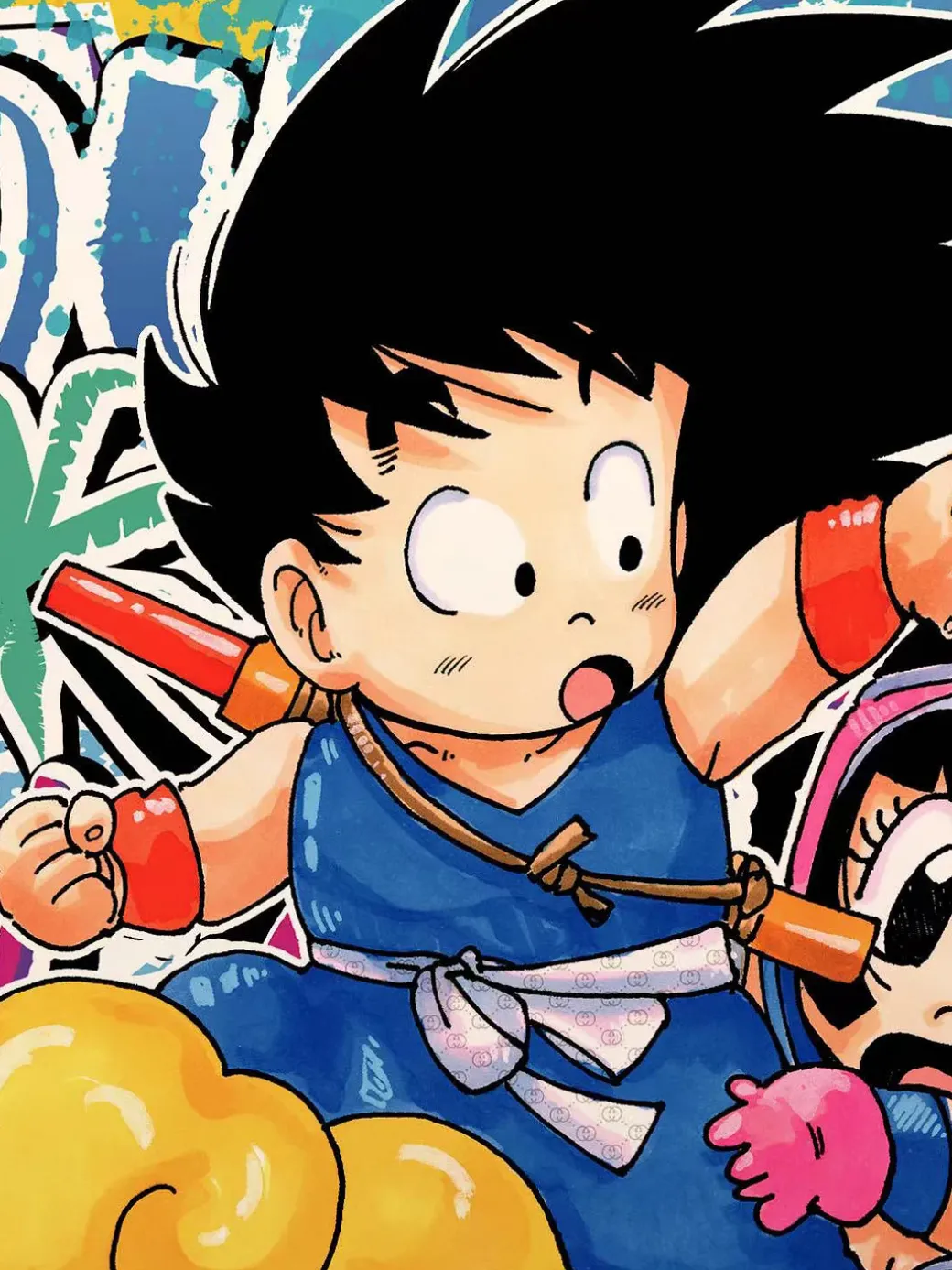 Little Son Goku & Little Chi-Chi Valentine's Day Special Decoration Painting - Dragon Ball - Xingkong Studio