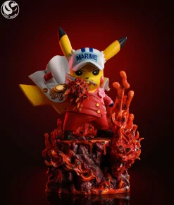 Marines Admirals Akainu & Kizaru & Kuzan Cosplay Pikachu - ONE PIECE Pokemon Resin Statue - ST Studio