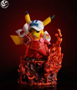 Marines Admirals Akainu & Kizaru & Kuzan Cosplay Pikachu - ONE PIECE Pokemon Resin Statue - ST Studio