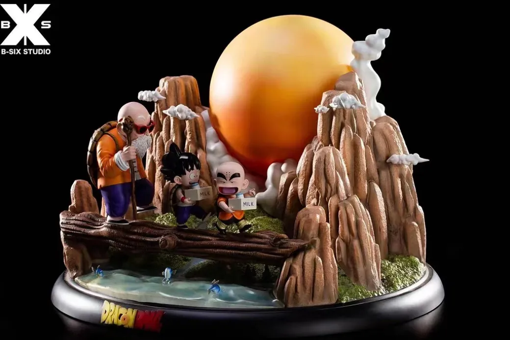 Master and apprentice of Turtle School crossing log bridge with LED - Dragon Ball Resin Statue - B-SIX Studios
