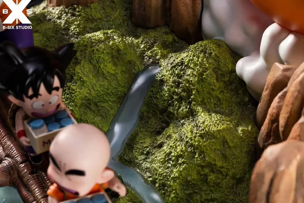 Master and apprentice of Turtle School crossing log bridge with LED - Dragon Ball Resin Statue - B-SIX Studios