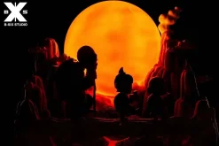 Master and apprentice of Turtle School crossing log bridge with LED - Dragon Ball Resin Statue - B-SIX Studios