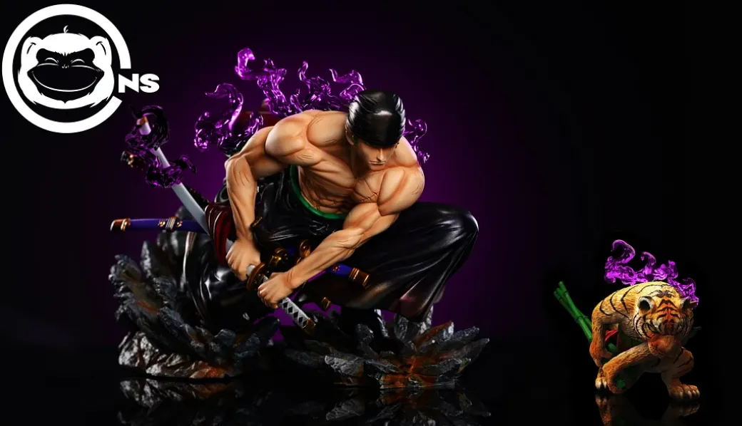 MAX Scale Shishi Sonson Roronoa Zoro & Tiger - ONE PIECE Resin Statue - CNS Studios