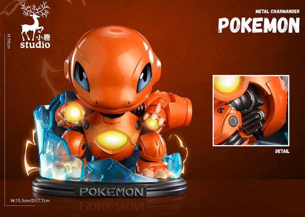 Mechanical Charmander with LED - Pokemon Resin Statue - Xiao Lu Studio