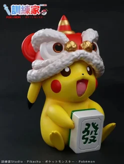 Medium & Big Scale Huging Mahjong Pikachu - Pokemon Resin Statue - Pokemon-Studio