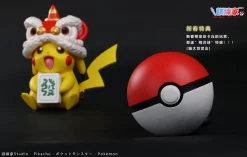 Medium & Big Scale Huging Mahjong Pikachu - Pokemon Resin Statue - Pokemon-Studio