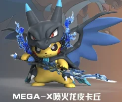 Mega Charizard X & Mega Charizard Y Cosplay Pikachu - Pokemon Resin Statue - ECHO_Studio